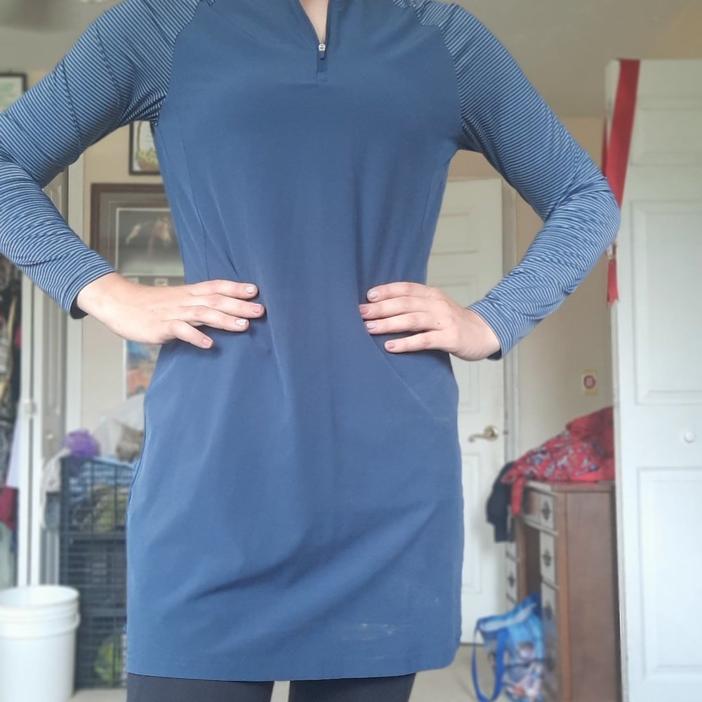 Cute Adidas Golf Dress, Striped Sleeves (Leggings NOT Included)